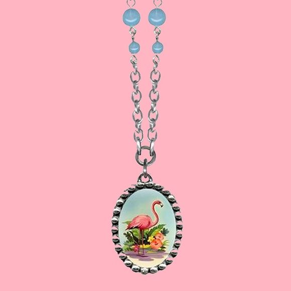 Classic Hardware Jewelry - 🌺Classic Hardware Pink Flamingo Art Necklace